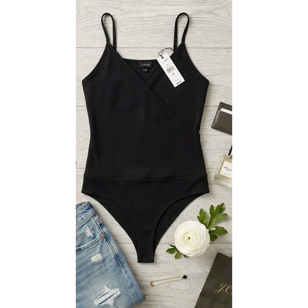 J. Crew NWT Spaghetti Strap Bodysuit Black Size Small